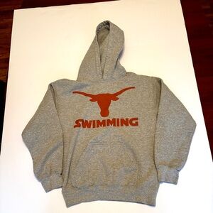 Texas Longhorns Swimming Hoodie Gildan DryBlend Gray Size Small